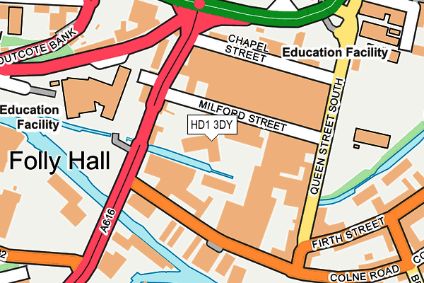 HD1 3DY map - OS OpenMap – Local (Ordnance Survey)