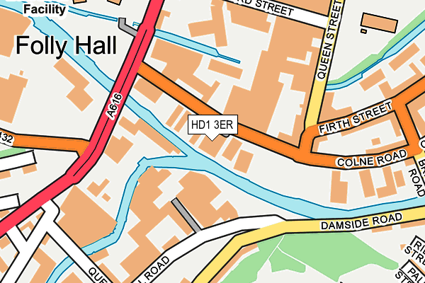 HD1 3ER map - OS OpenMap – Local (Ordnance Survey)