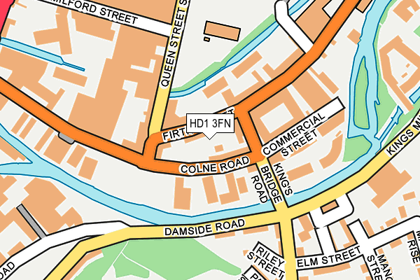 HD1 3FN map - OS OpenMap – Local (Ordnance Survey)