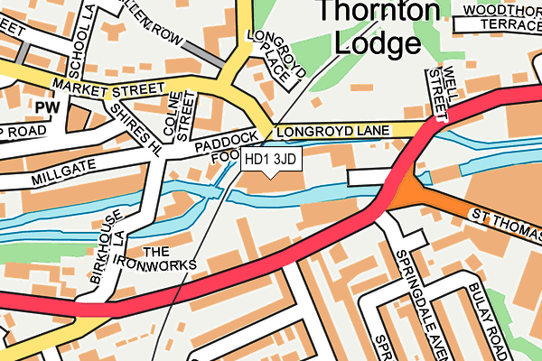 HD1 3JD map - OS OpenMap – Local (Ordnance Survey)