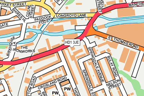 HD1 3JE map - OS OpenMap – Local (Ordnance Survey)