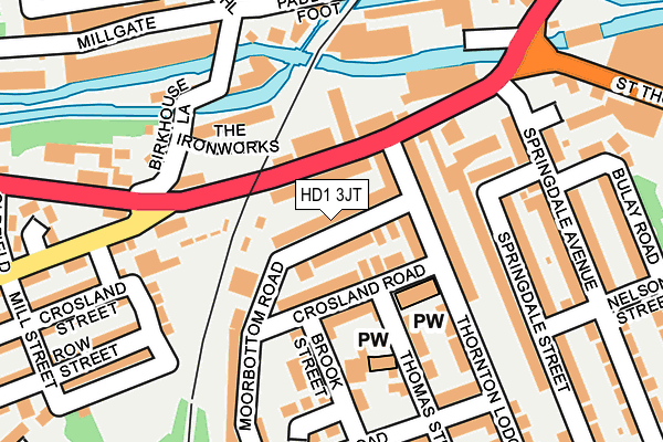 HD1 3JT map - OS OpenMap – Local (Ordnance Survey)