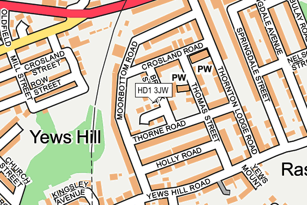 HD1 3JW map - OS OpenMap – Local (Ordnance Survey)