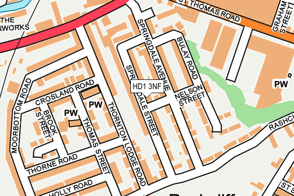 HD1 3NF map - OS OpenMap – Local (Ordnance Survey)