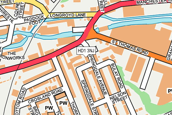 HD1 3NJ map - OS OpenMap – Local (Ordnance Survey)