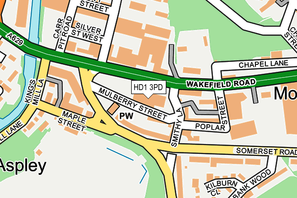 HD1 3PD map - OS OpenMap – Local (Ordnance Survey)