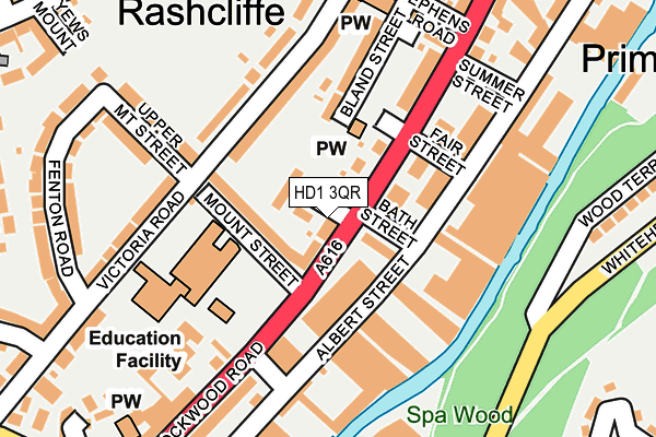 HD1 3QR map - OS OpenMap – Local (Ordnance Survey)