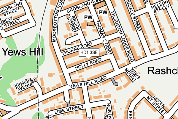 HD1 3SE map - OS OpenMap – Local (Ordnance Survey)