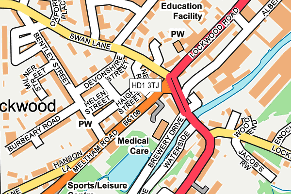 HD1 3TJ map - OS OpenMap – Local (Ordnance Survey)