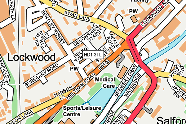 HD1 3TL map - OS OpenMap – Local (Ordnance Survey)