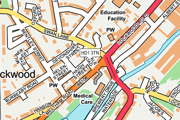 HD1 3TN map - OS OpenMap – Local (Ordnance Survey)