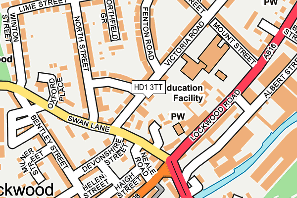 HD1 3TT map - OS OpenMap – Local (Ordnance Survey)