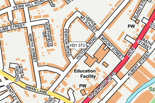 HD1 3TU map - OS OpenMap – Local (Ordnance Survey)