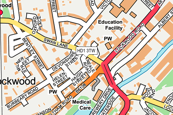 HD1 3TW map - OS OpenMap – Local (Ordnance Survey)