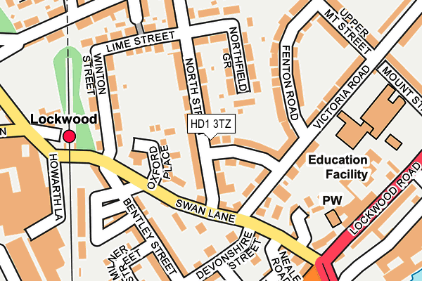 HD1 3TZ map - OS OpenMap – Local (Ordnance Survey)