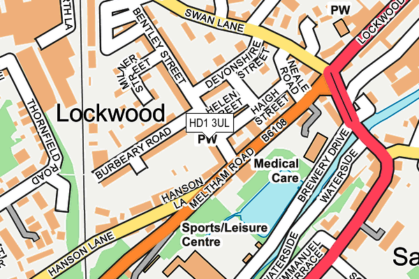 HD1 3UL map - OS OpenMap – Local (Ordnance Survey)