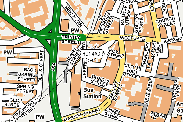 HD1 4AD map - OS OpenMap – Local (Ordnance Survey)