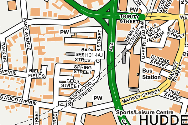 HD1 4AJ map - OS OpenMap – Local (Ordnance Survey)