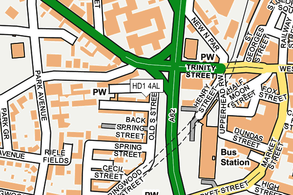 HD1 4AL map - OS OpenMap – Local (Ordnance Survey)