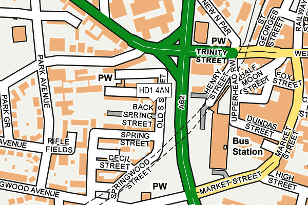 HD1 4AN map - OS OpenMap – Local (Ordnance Survey)