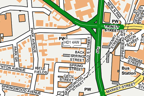 HD1 4AW map - OS OpenMap – Local (Ordnance Survey)