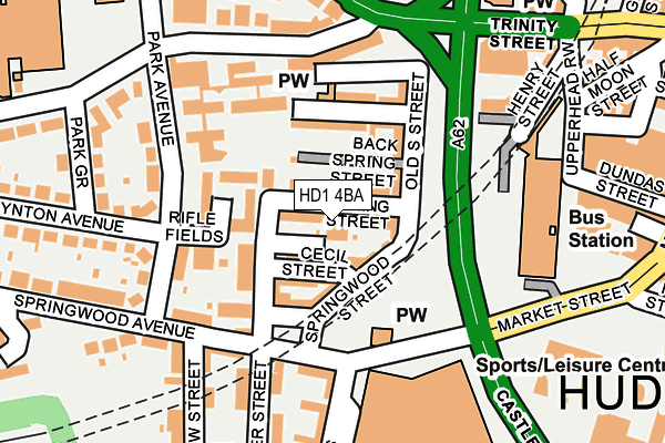 HD1 4BA map - OS OpenMap – Local (Ordnance Survey)