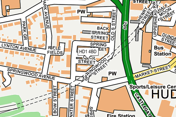 HD1 4BD map - OS OpenMap – Local (Ordnance Survey)