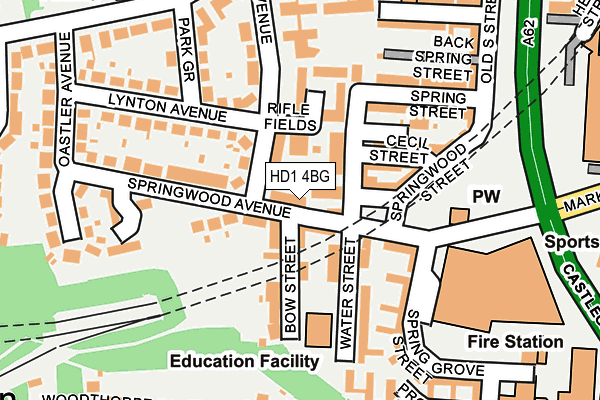 HD1 4BG map - OS OpenMap – Local (Ordnance Survey)