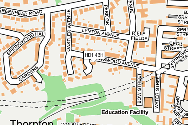 HD1 4BH map - OS OpenMap – Local (Ordnance Survey)