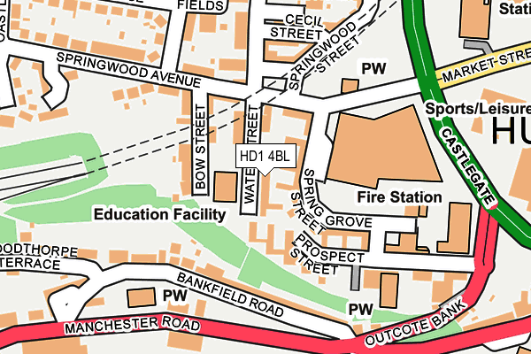 HD1 4BL map - OS OpenMap – Local (Ordnance Survey)