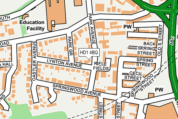 HD1 4BQ map - OS OpenMap – Local (Ordnance Survey)