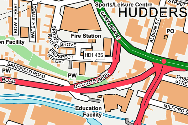 HD1 4BS map - OS OpenMap – Local (Ordnance Survey)