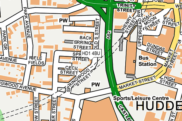 HD1 4BU map - OS OpenMap – Local (Ordnance Survey)