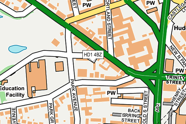 HD1 4BZ map - OS OpenMap – Local (Ordnance Survey)