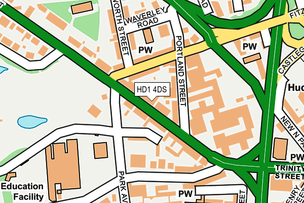 HD1 4DS map - OS OpenMap – Local (Ordnance Survey)