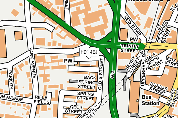 HD1 4EJ map - OS OpenMap – Local (Ordnance Survey)