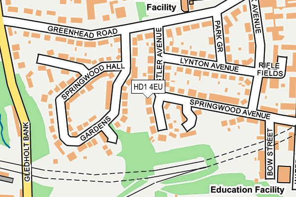 HD1 4EU map - OS OpenMap – Local (Ordnance Survey)