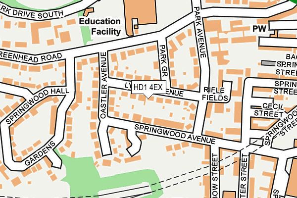 HD1 4EX map - OS OpenMap – Local (Ordnance Survey)