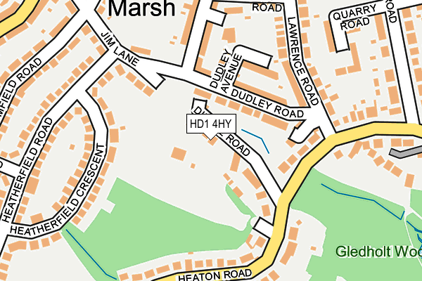 HD1 4HY map - OS OpenMap – Local (Ordnance Survey)