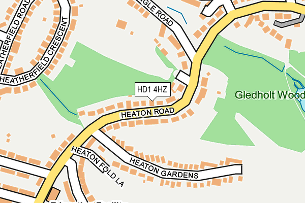 HD1 4HZ map - OS OpenMap – Local (Ordnance Survey)