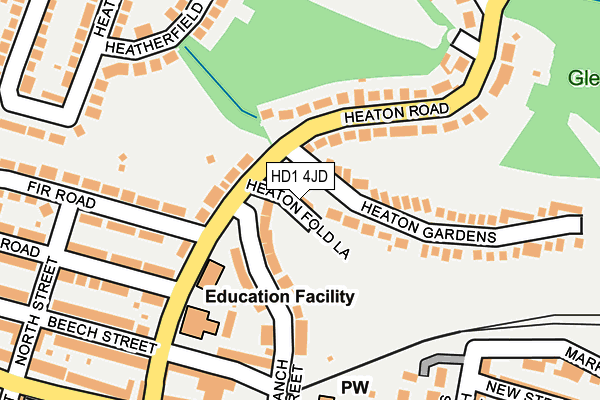 HD1 4JD map - OS OpenMap – Local (Ordnance Survey)