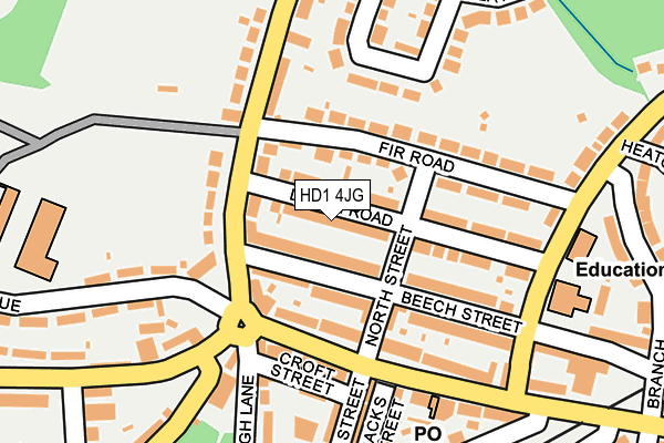 HD1 4JG map - OS OpenMap – Local (Ordnance Survey)