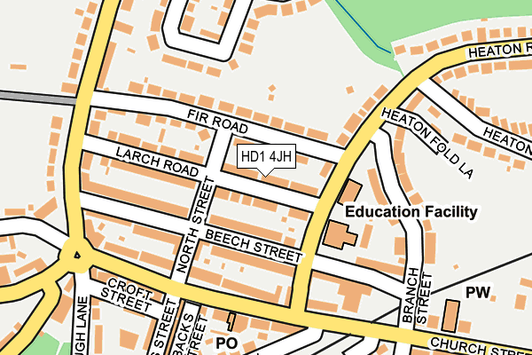 HD1 4JH map - OS OpenMap – Local (Ordnance Survey)
