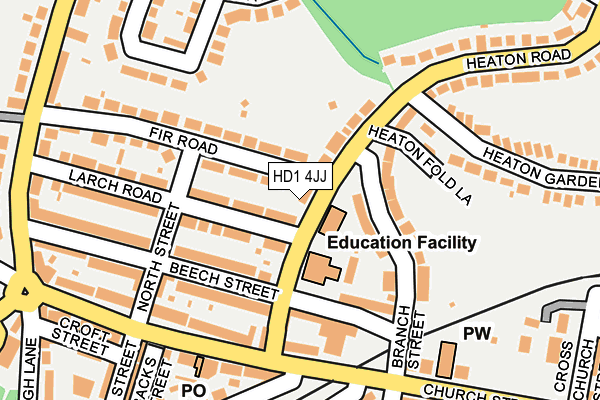 HD1 4JJ map - OS OpenMap – Local (Ordnance Survey)