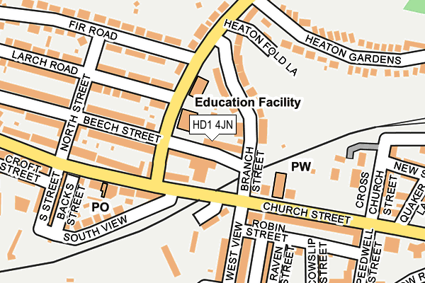 HD1 4JN map - OS OpenMap – Local (Ordnance Survey)