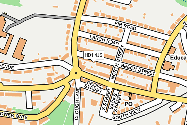 HD1 4JS map - OS OpenMap – Local (Ordnance Survey)