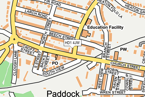 HD1 4JW map - OS OpenMap – Local (Ordnance Survey)