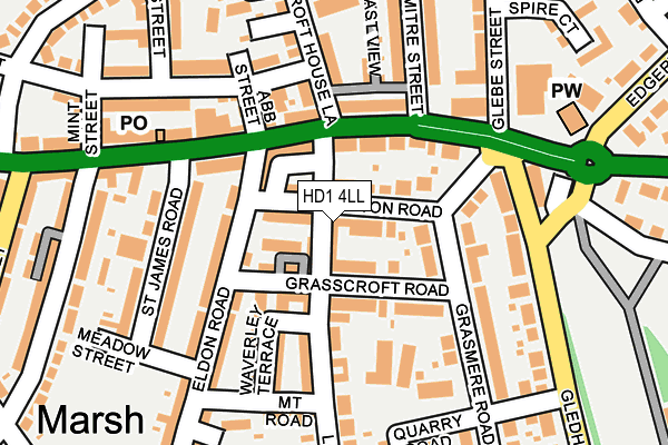 HD1 4LL map - OS OpenMap – Local (Ordnance Survey)