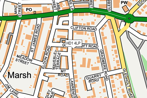 HD1 4LP map - OS OpenMap – Local (Ordnance Survey)