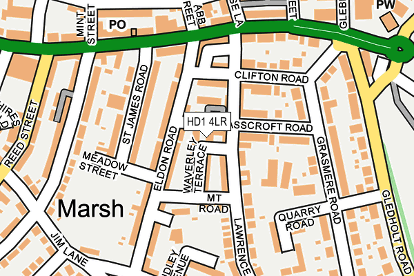 HD1 4LR map - OS OpenMap – Local (Ordnance Survey)